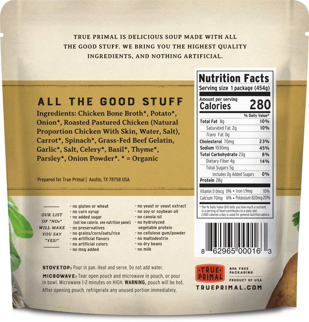 True Primal Tuscan-Style Chicken Soup 8-Pack – Ready-to-Eat, Gluten Free, Paleo, Whole30