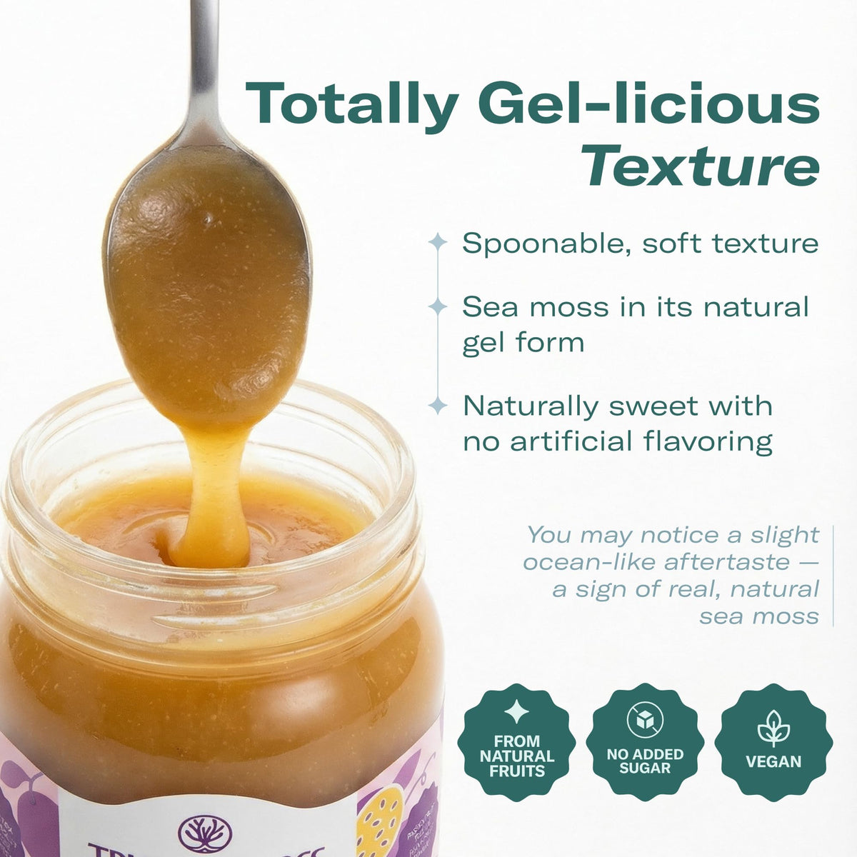 TrueSeaMoss Sea Moss Gel – Passion Fruit, USA Made, Wildcrafted Seamoss – 16oz Jar