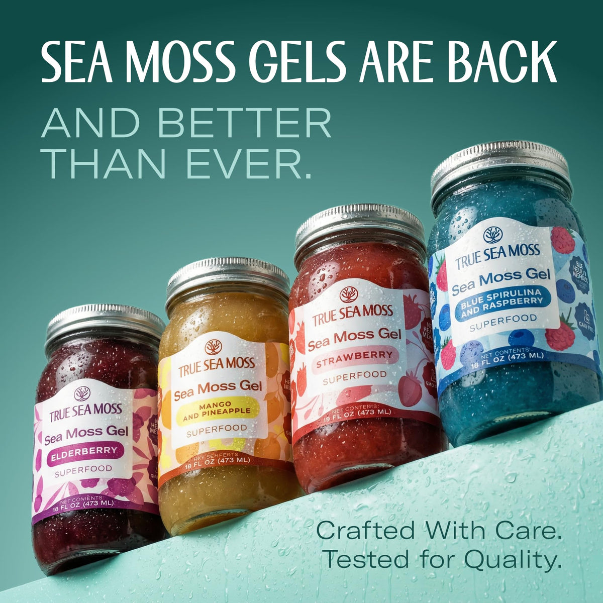 TrueSeaMoss Sea Moss Gel with Elderberry – USA Made, 16oz
