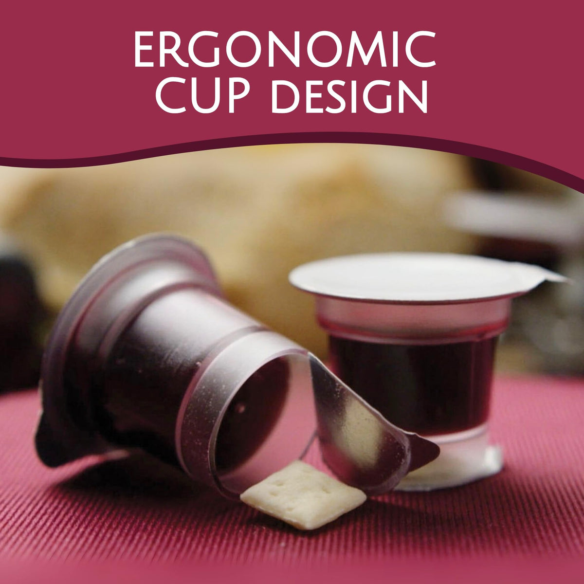 TrueVine Top & Bottom Communion Cups & Wafer Set – Gluten Free Bread & Grape Juice (100 Count)