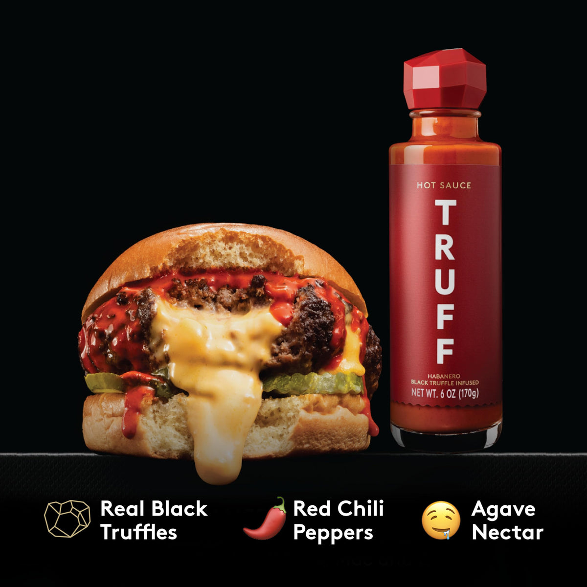 TRUFF Hot Sauce & Hotter Sauce 2-Pack – Gourmet Black Truffle & Chili Pepper Set