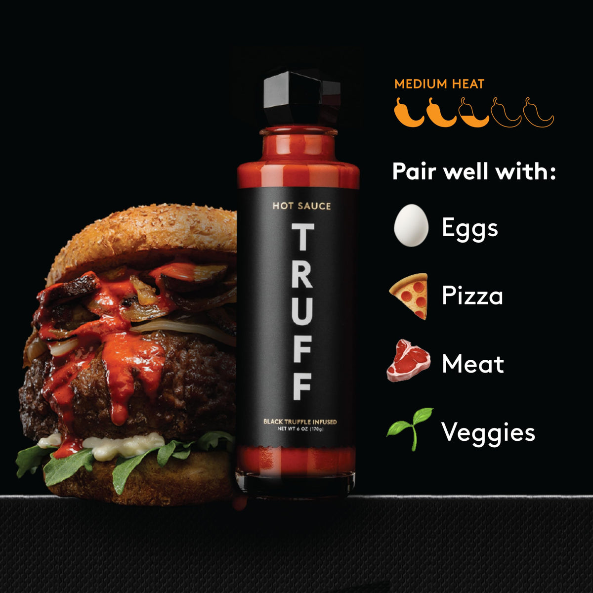 TRUFF Hot Sauce & Hotter Sauce 2-Pack – Gourmet Black Truffle & Chili Pepper Set