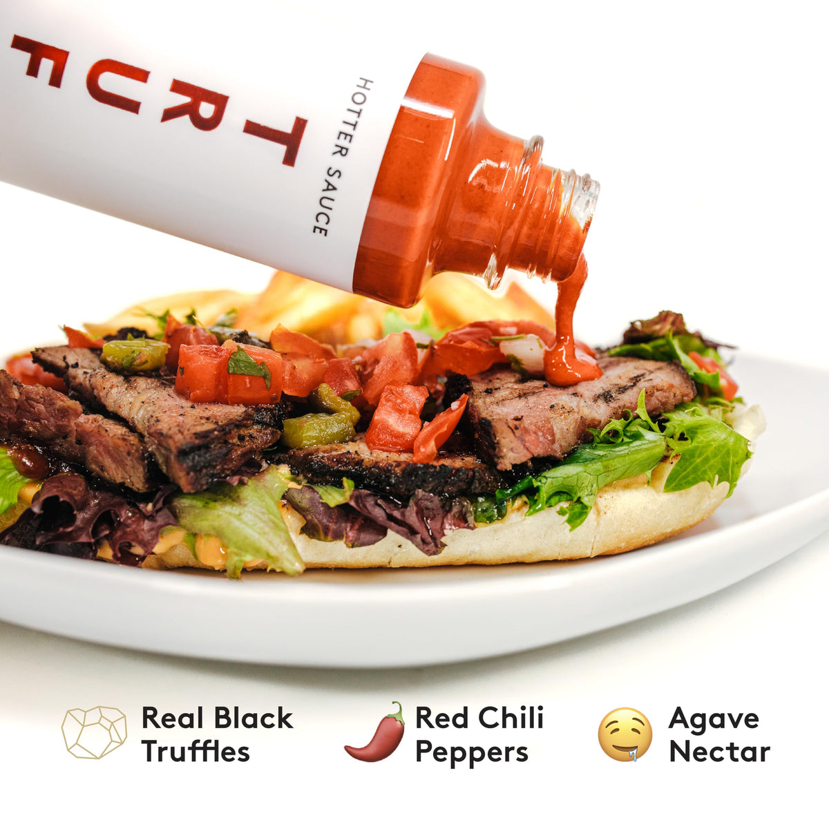 TRUFF White Hotter Sauce with White Truffle & Jalapeño – Bold Heat, Agave Nectar, 6 oz