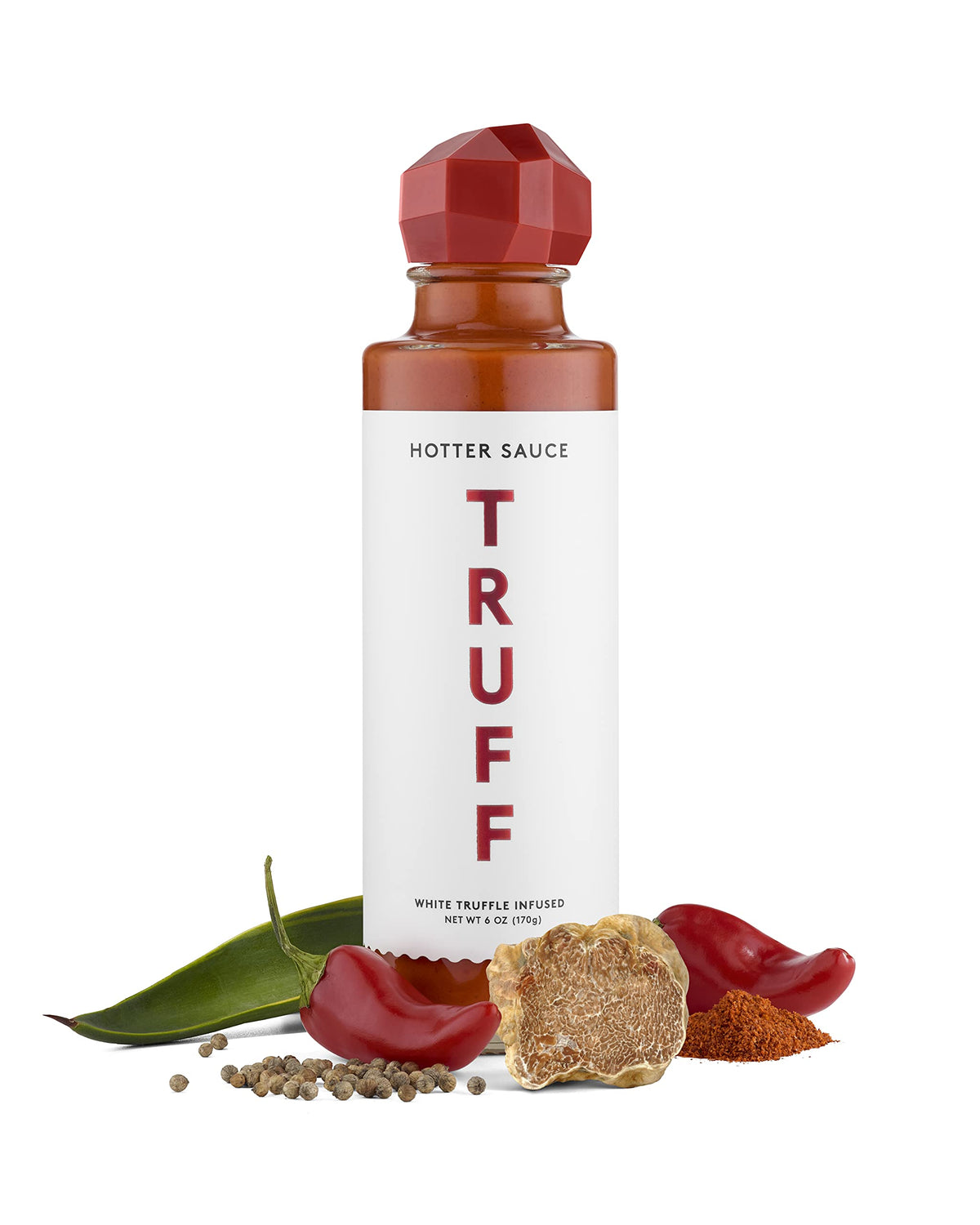 TRUFF White Hotter Sauce with White Truffle & Jalapeño – Bold Heat, Agave Nectar, 6 oz