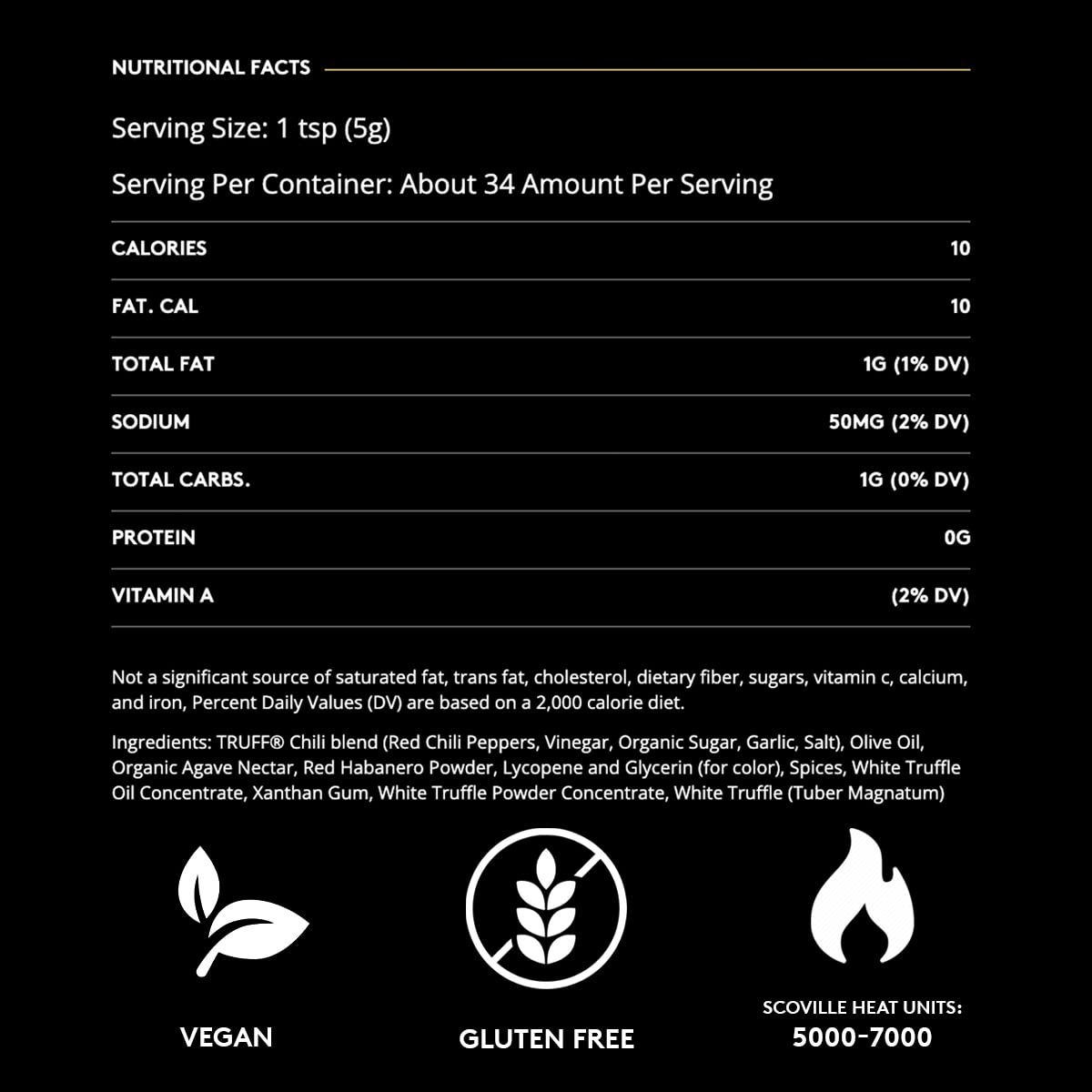 TRUFF White Hotter Sauce with White Truffle & Jalapeño – Bold Heat, Agave Nectar, 6 oz