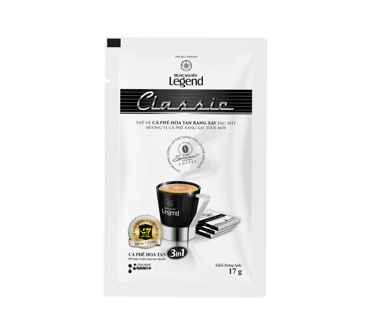 Trung Nguyen Legend Classic 3 in 1 Instant Coffee — Strong & Bold, 50 Packets (2-Pack)