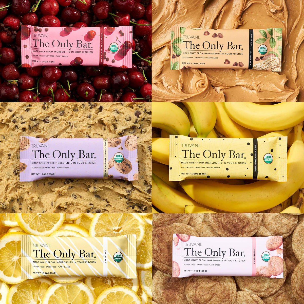 Truvani Plant Based Snack Bars | Variety 12 Pack | 5-8g Protein | USDA Organic & Vegan | Dairy, Soy & Gluten Free | Individually Wrapped