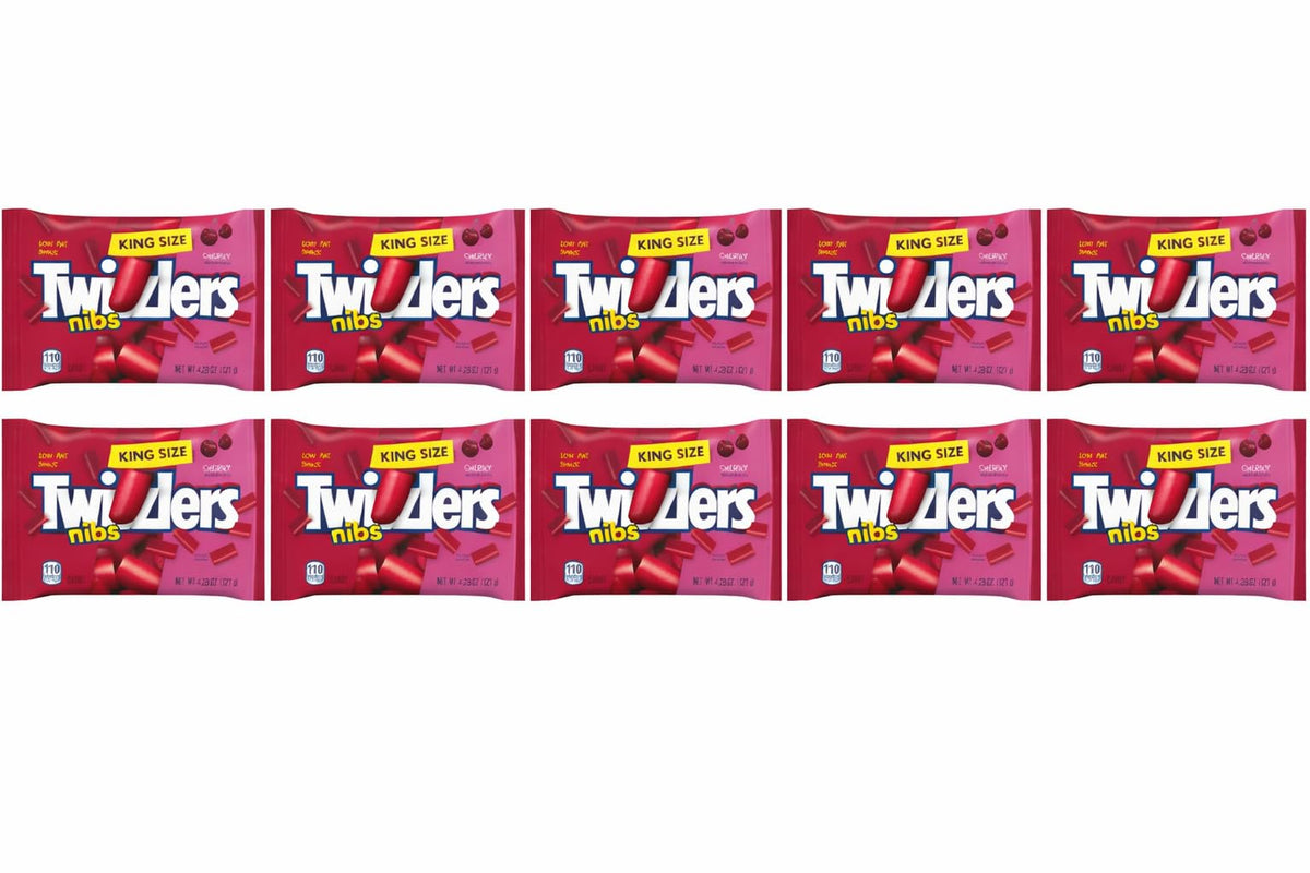 Tundras Twizlers Licorice Nibs Cherry King Size – 42.8 oz Bulk Pack, Individually Sealed