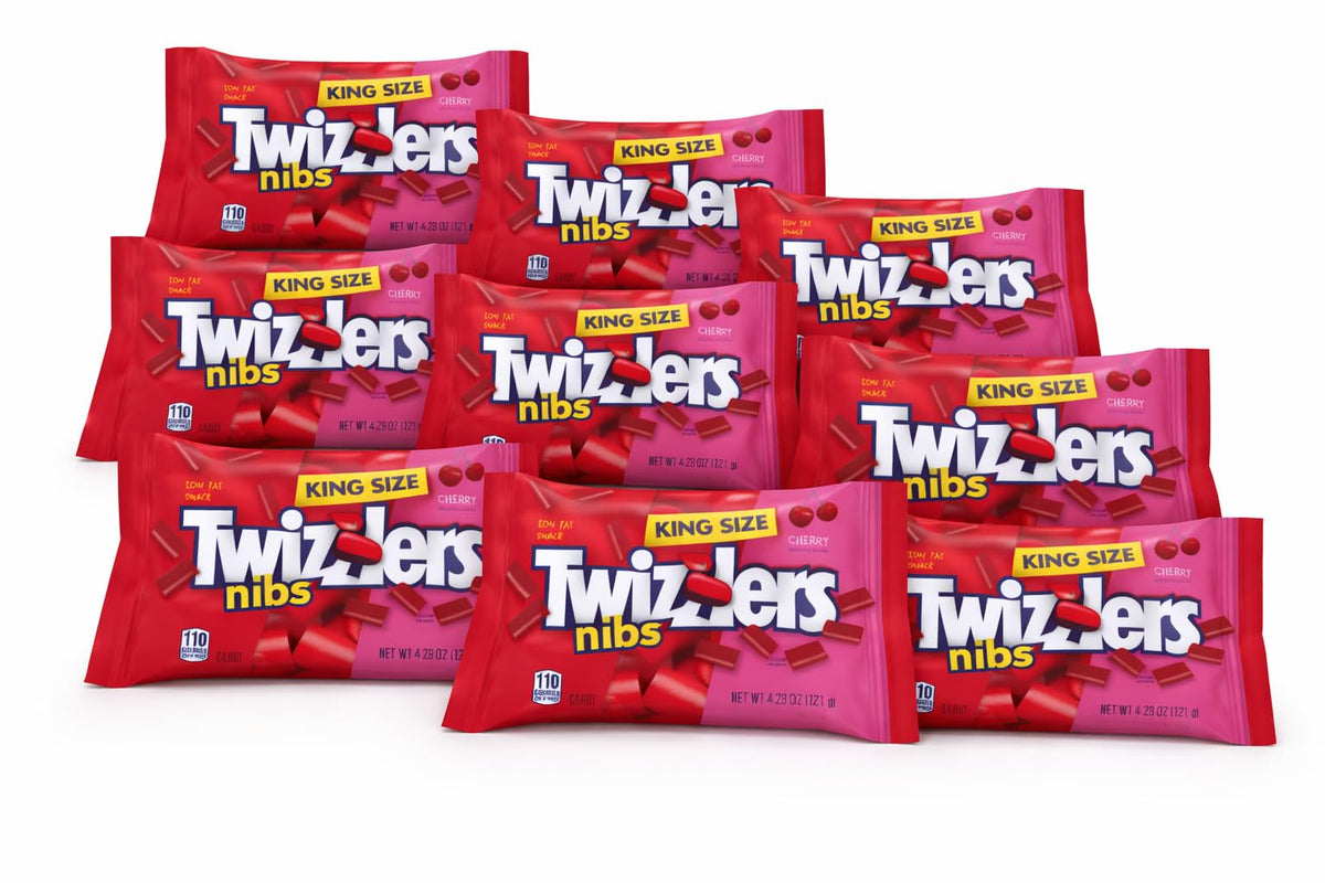 Tundras Twizlers Licorice Nibs Cherry King Size – 42.8 oz Bulk Pack, Individually Sealed