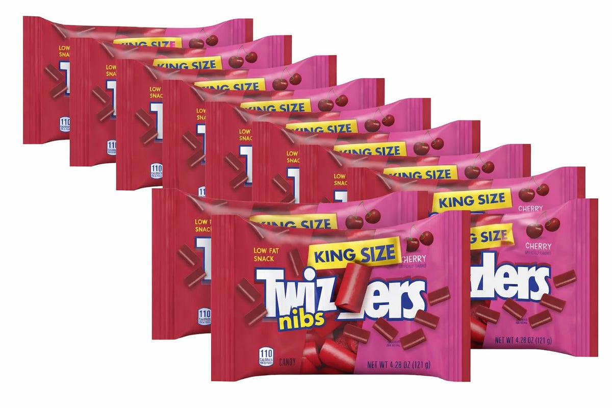Tundras Twizlers Licorice Nibs Cherry King Size – 42.8 oz Bulk Pack, Individually Sealed