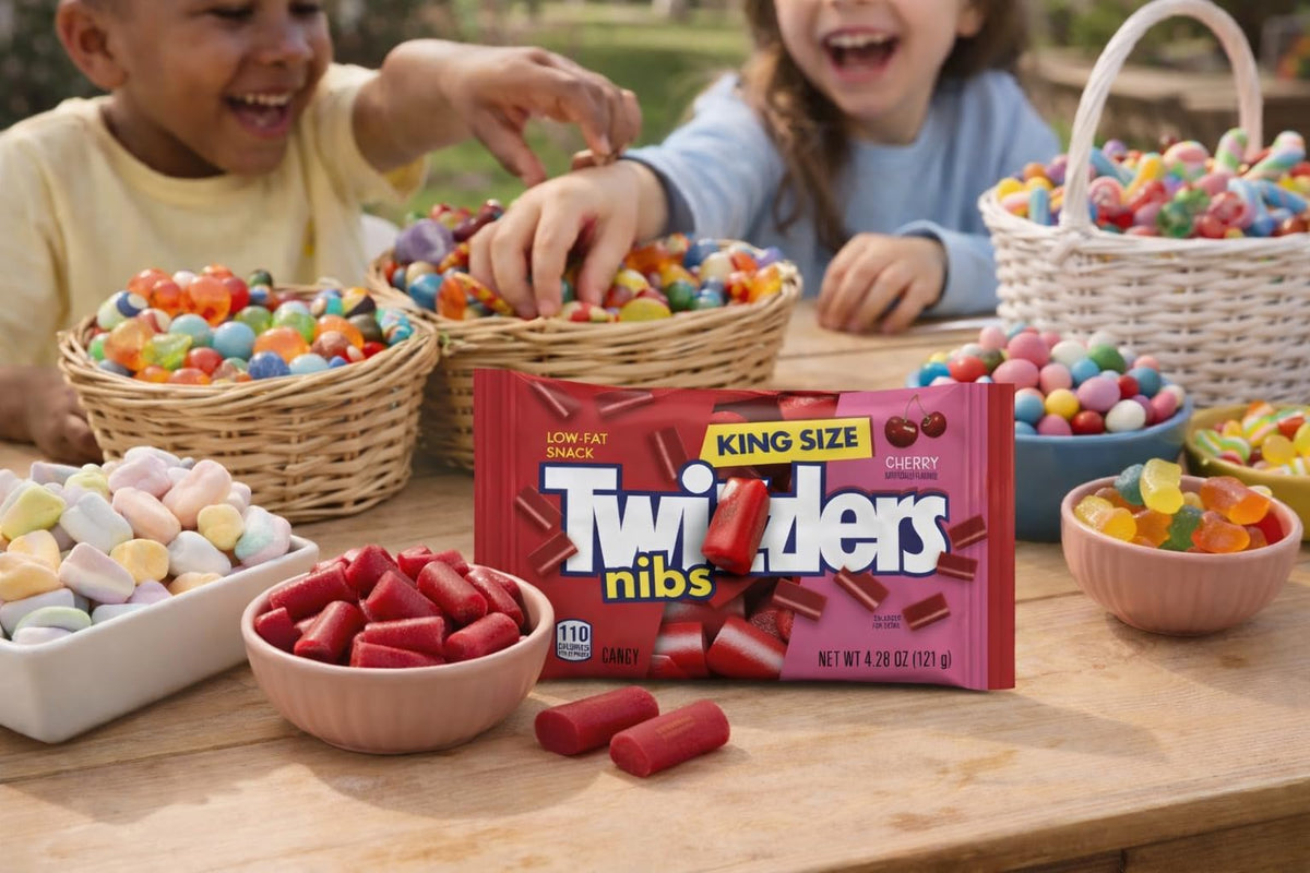 Tundras Twizlers Licorice Nibs Cherry King Size – 42.8 oz Bulk Pack, Individually Sealed
