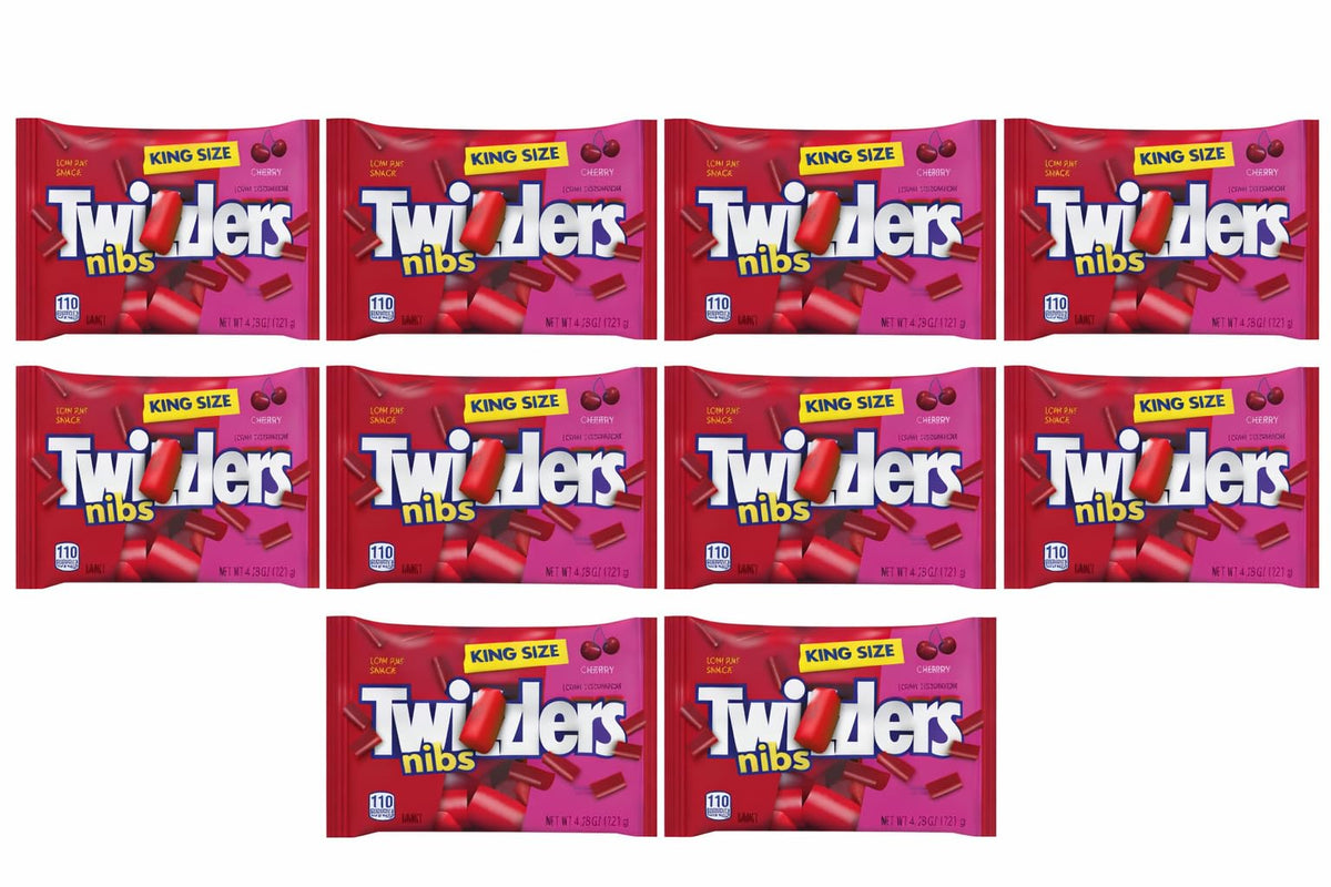 Tundras Twizlers Licorice Nibs Cherry King Size – 42.8 oz Bulk Pack, Individually Sealed