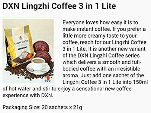 TUNEZ DXN Lingzhi 3-in-1 Lite Ganoderma Coffee – 20 Sachets