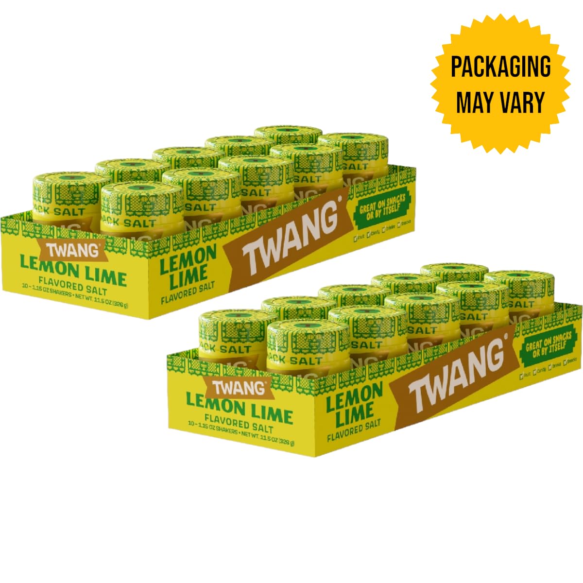 Twang Flavored Snack Salt Seasoning – Lemon Lime | Popcorn, Fruit, Veggies & Chips | 1.15 oz (Pack of 20)