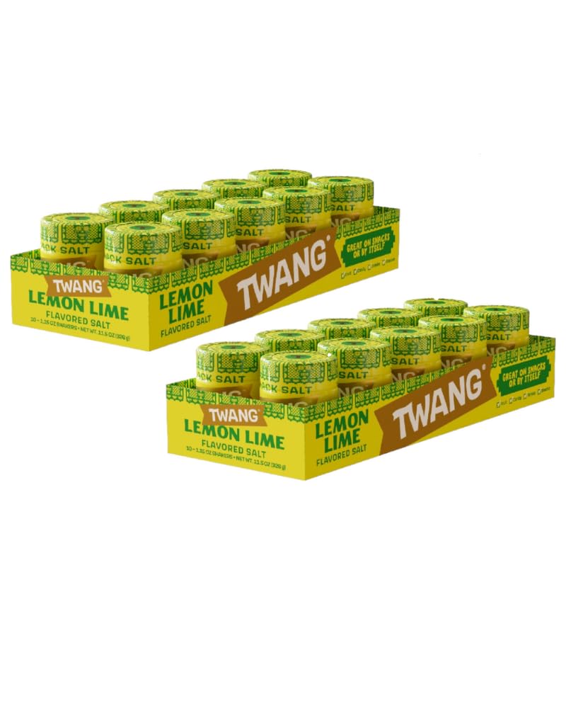 Twang Flavored Snack Salt Seasoning – Lemon Lime | Popcorn, Fruit, Veggies & Chips | 1.15 oz (Pack of 20)