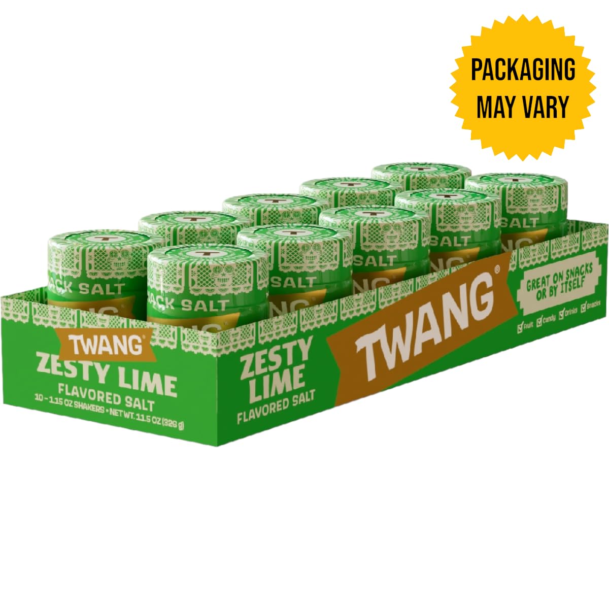Twang Lime Snack Salt Seasoning – 20 Pack (1.15 oz Each) for Popcorn, Fruits, Veggies & Chips