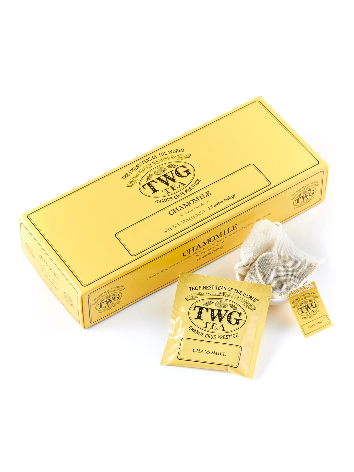 TWG Chamomile Tea – Decaffeinated Herbal Tea, 15 Hand Sewn Teabags Gift Set
