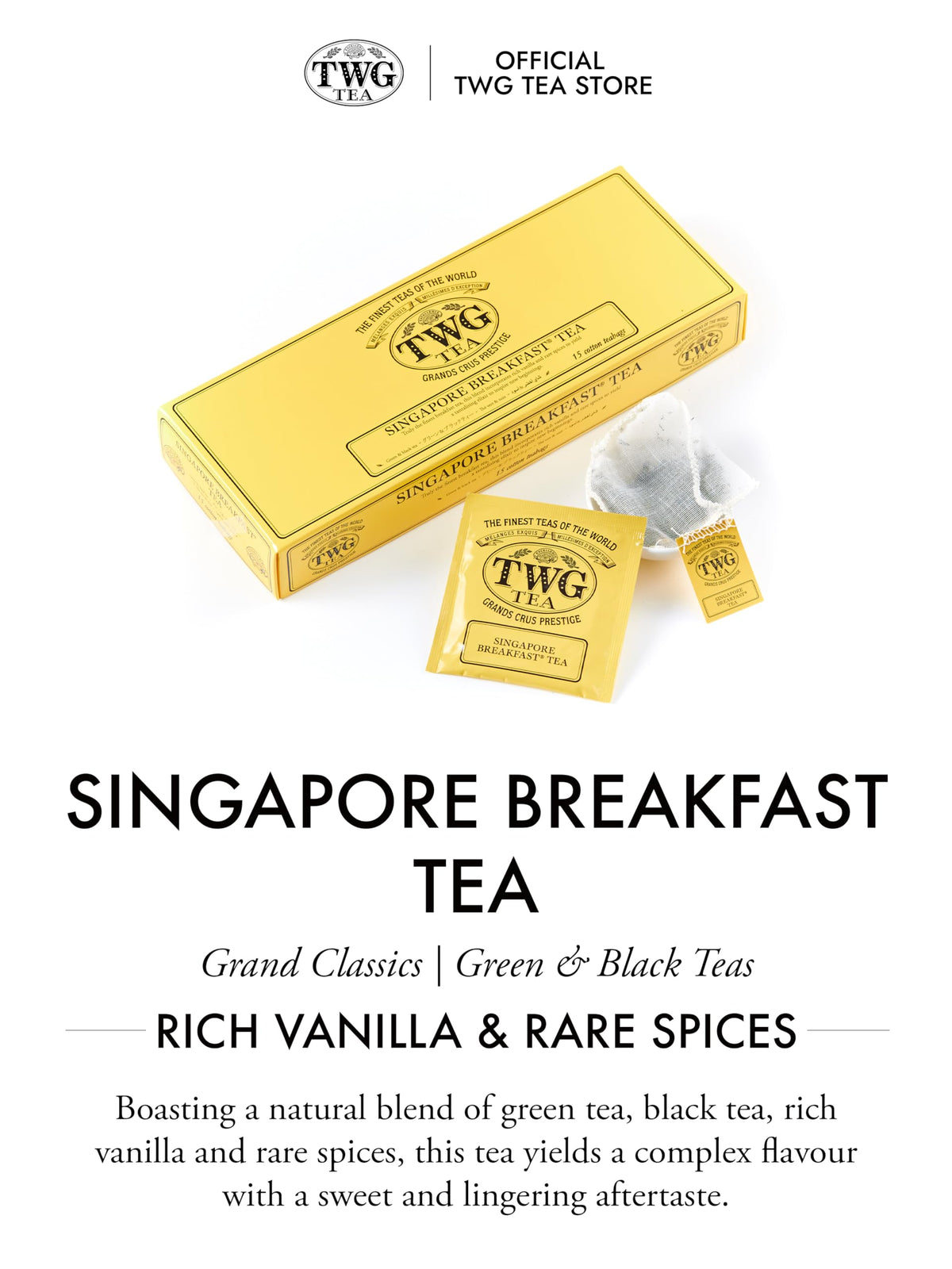 TWG Tea Singapore Breakfast Tea Gift Set – Black & Green Tea with Vanilla & Spices