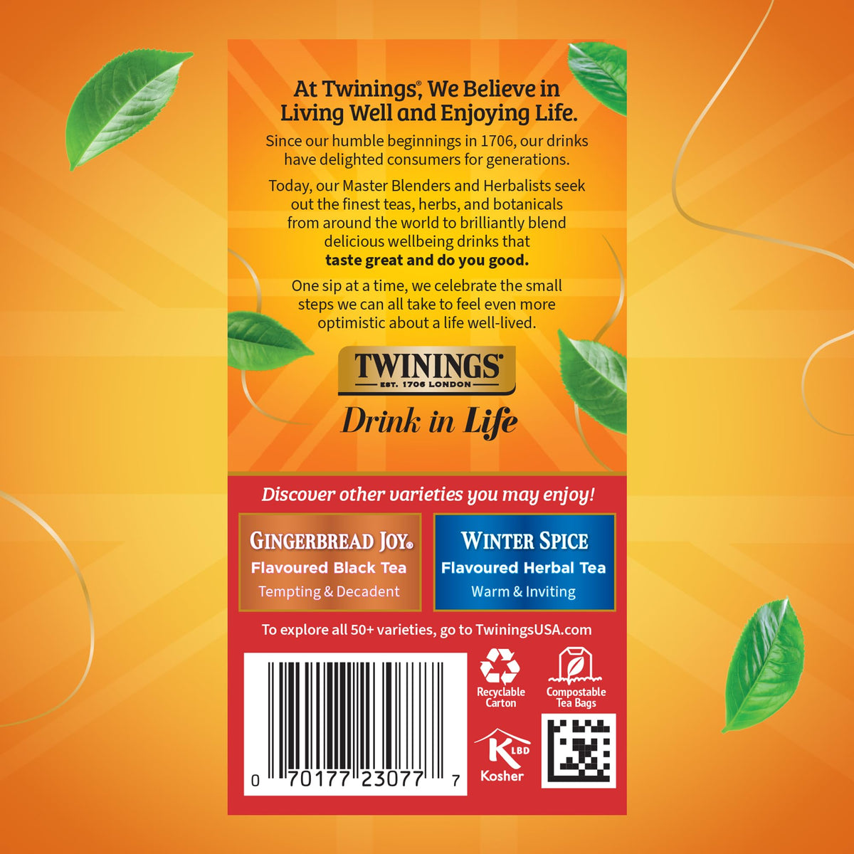 Twinings Christmas Black Tea – 120 Bags (6-Pack) Cinnamon & Clove, Caffeinated