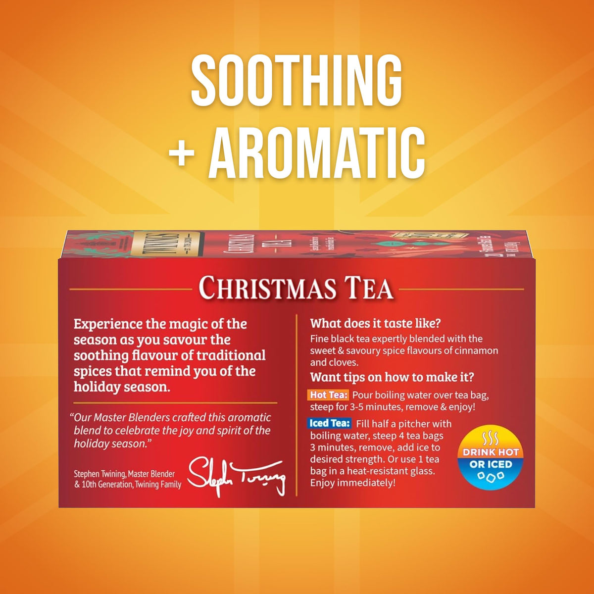 Twinings Christmas Black Tea – 120 Bags (6-Pack) Cinnamon & Clove, Caffeinated