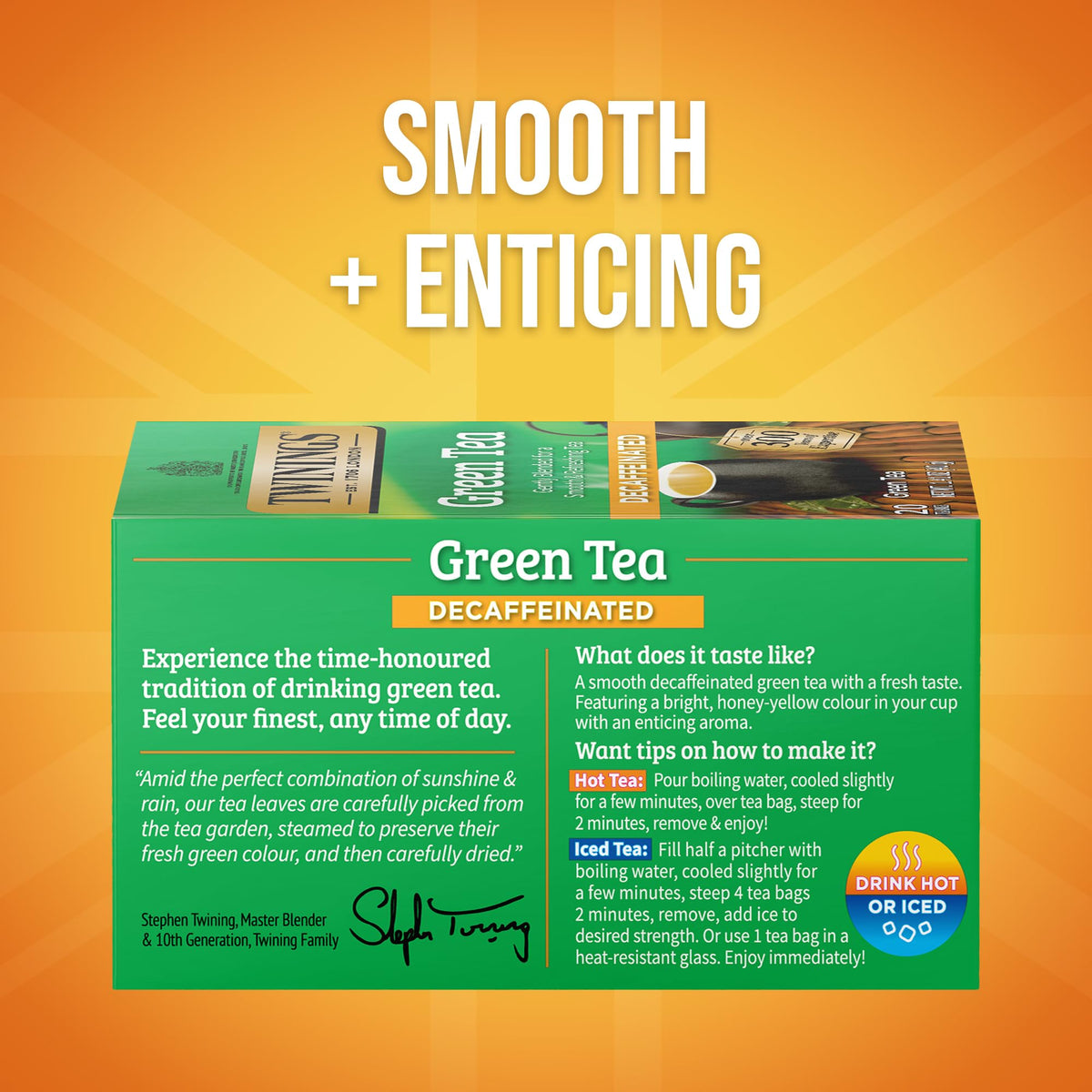 Twinings Decaffeinated Green Tea Bags – Individually Wrapped, 120 Teabags