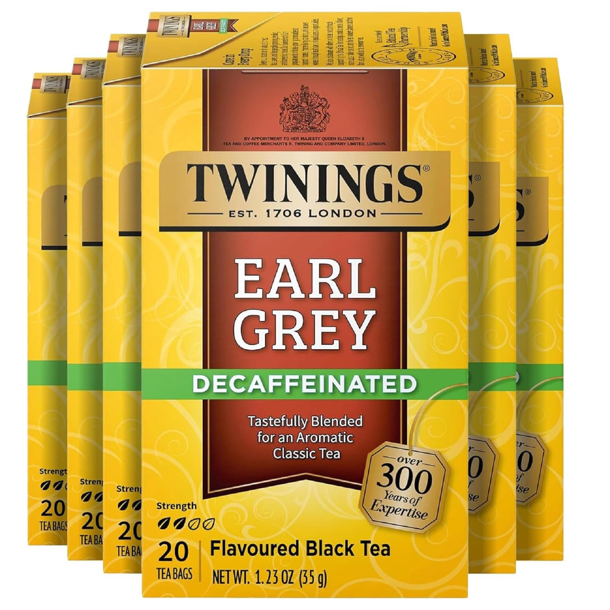 Twinings Decaffeinated Earl Grey Black Tea Bags – 120 Count (Pack of 6) Bergamot Citrus