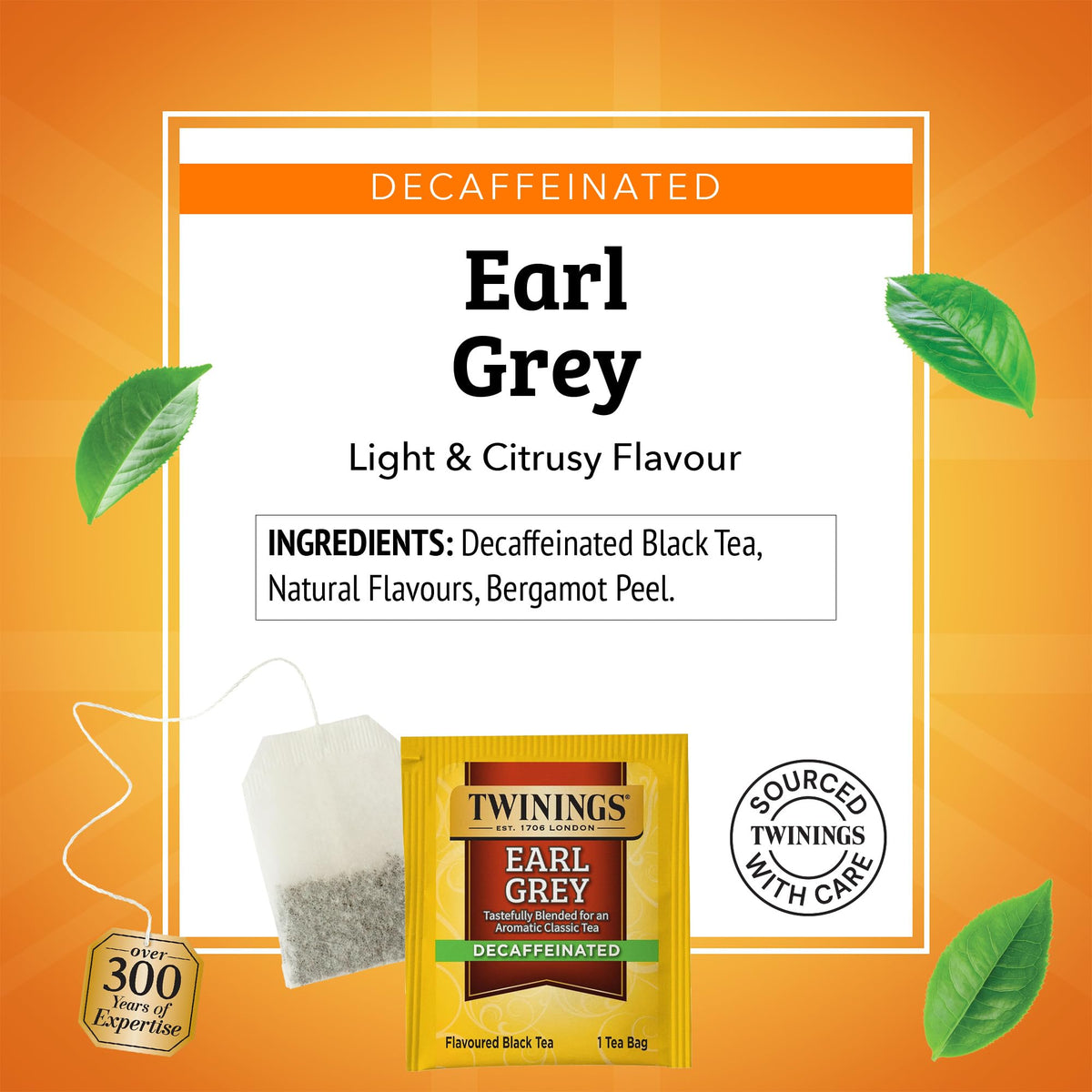 Twinings Decaffeinated Earl Grey Black Tea Bags – 120 Count (Pack of 6) Bergamot Citrus