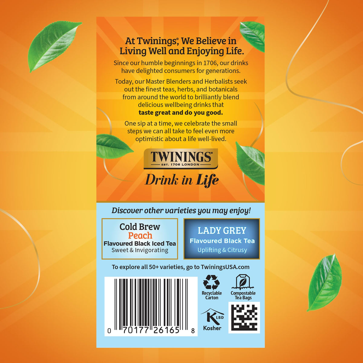 Twinings English Classic Cold Brew Iced Tea Bags – Unsweetened Black Tea, Caffeinated, 120 Bags (6×20)