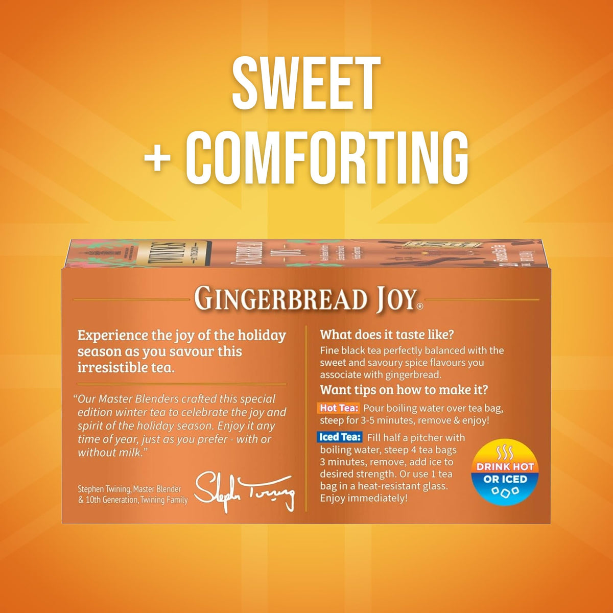 Twinings Gingerbread Joy Black Tea – 120 Bags (6 Pack) with Ginger & Cinnamon, Caffeinated