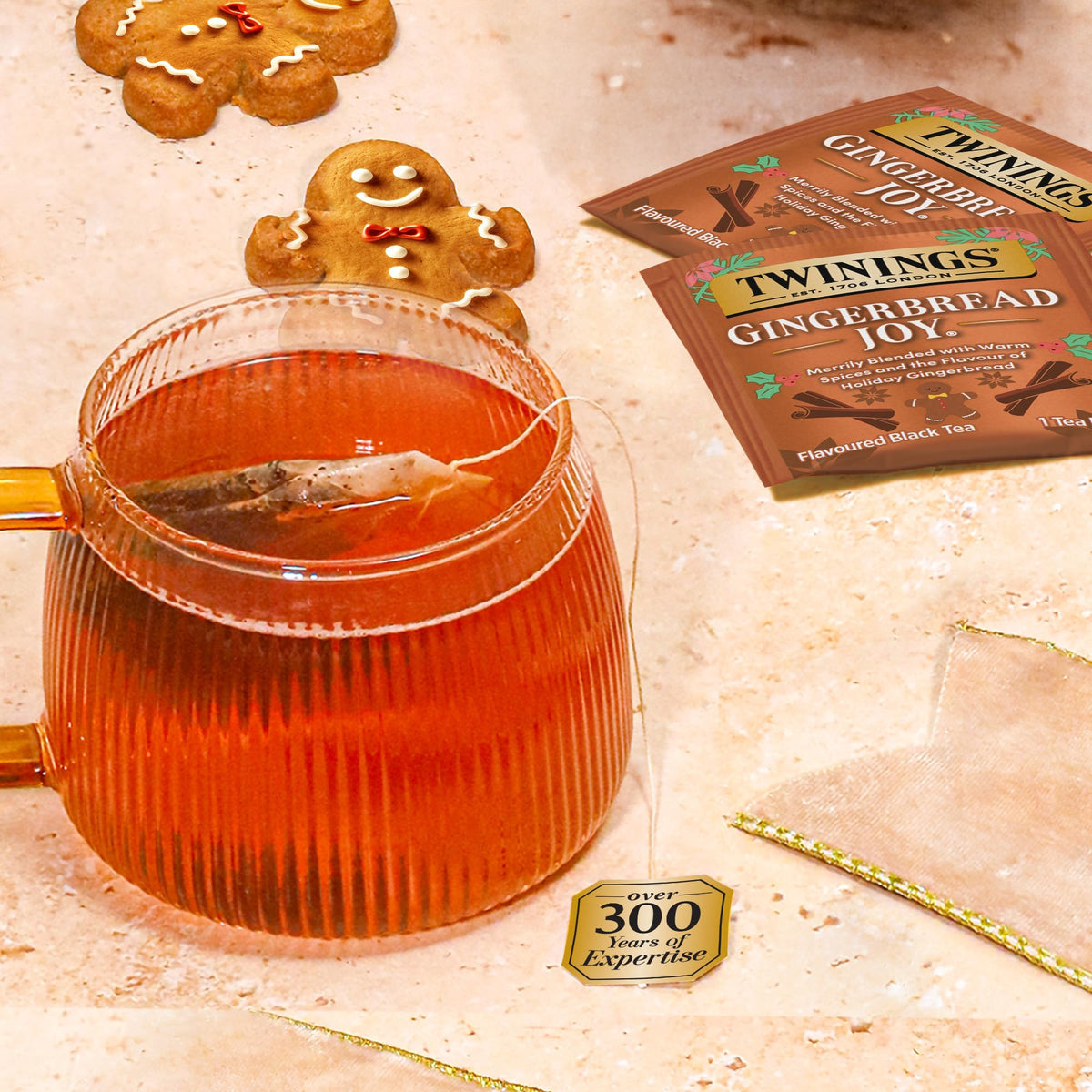 Twinings Gingerbread Joy Black Tea – 120 Bags (6 Pack) with Ginger & Cinnamon, Caffeinated
