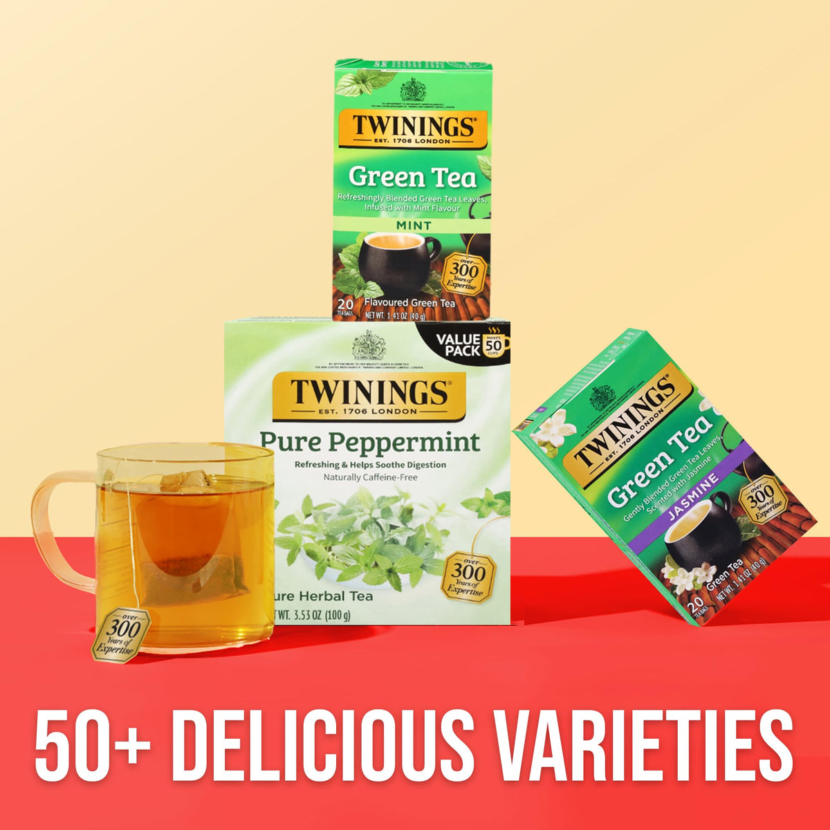 Twinings Green Tea with Mint – Individually Wrapped Bags (120 Teabags)