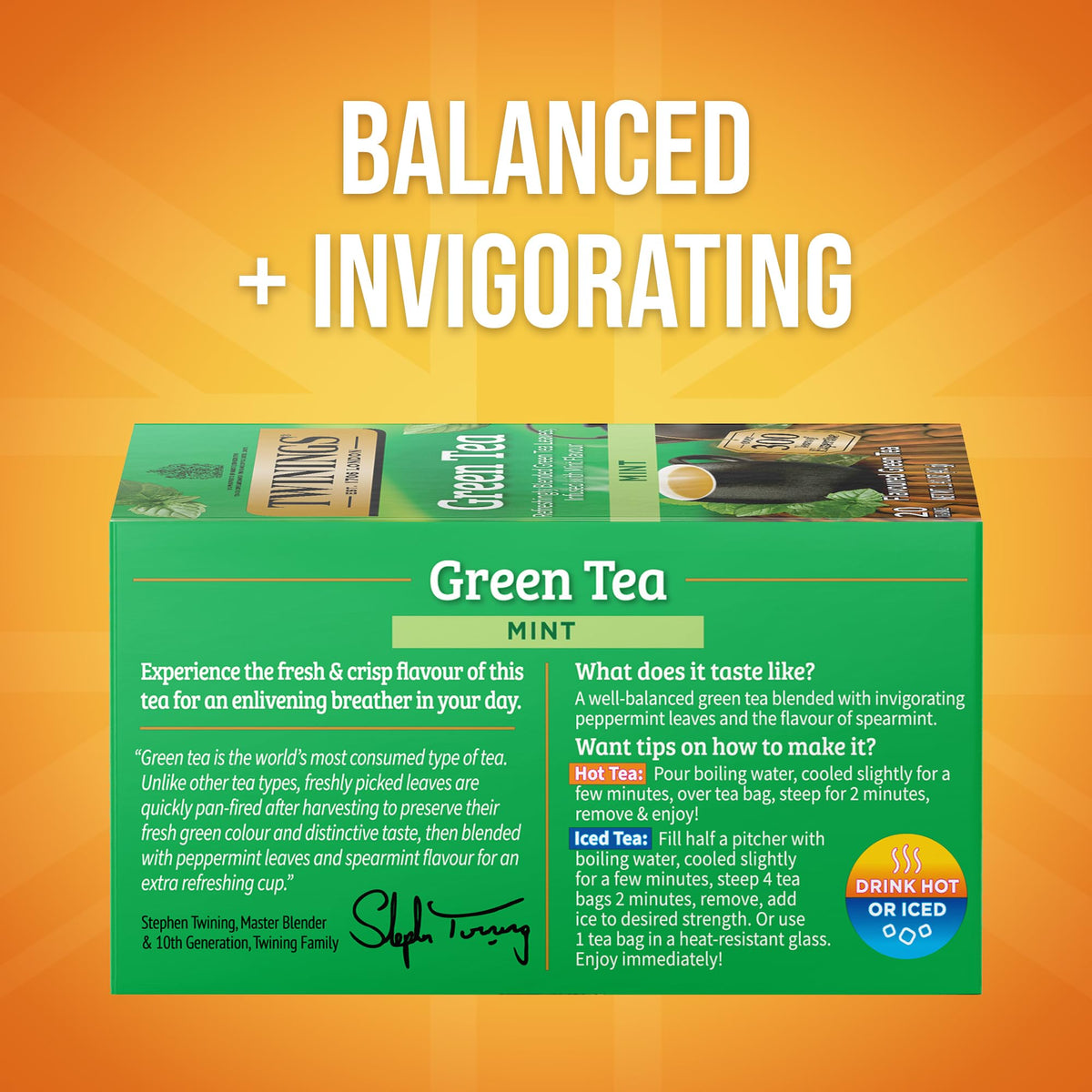 Twinings Green Tea with Mint – Individually Wrapped Bags (120 Teabags)