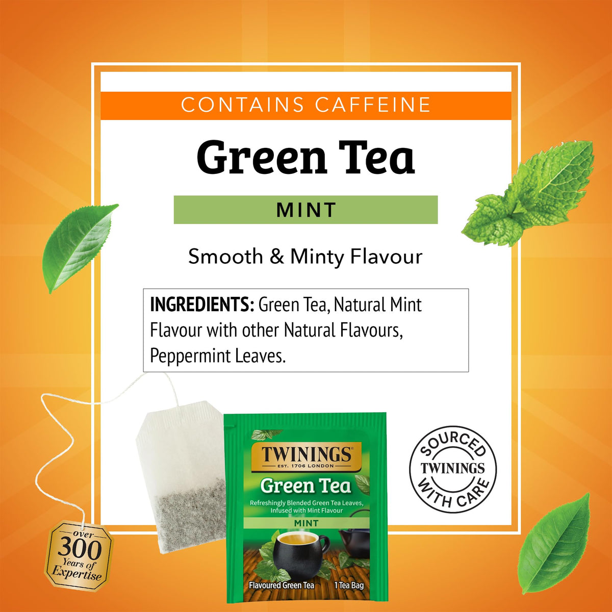 Twinings Green Tea with Mint – Individually Wrapped Bags (120 Teabags)