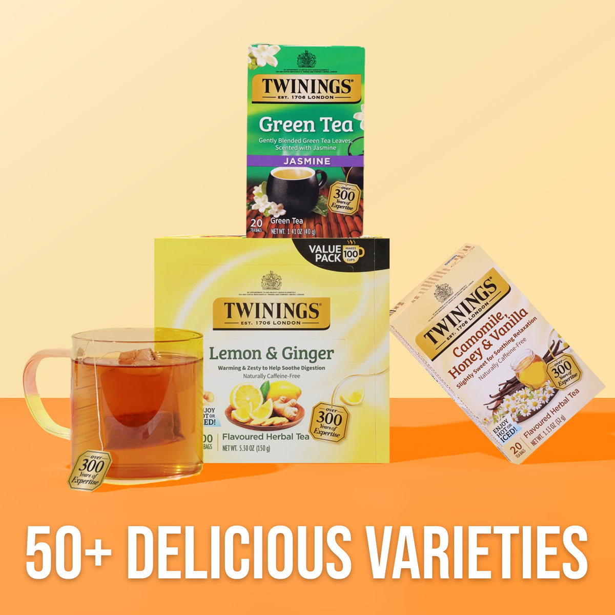 Twinings Pomegranate & Raspberry Herbal Tea – Naturally Caffeine-Free, 120 Bags (Pack of 6)