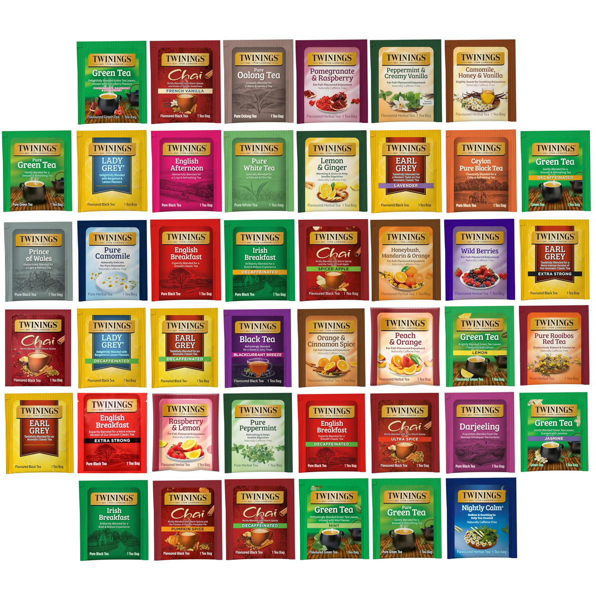 Twinings Tea Bag Sampler Assortment – 88 Tea Bags, 44 Flavours | Variety Pack