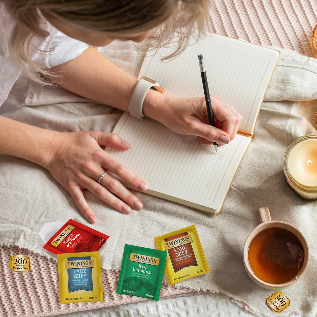 Twinings Variety Pack Black Tea Bags — 120 Count (6 Boxes) English Breakfast, Earl Grey, Irish Breakfast, Lady Grey