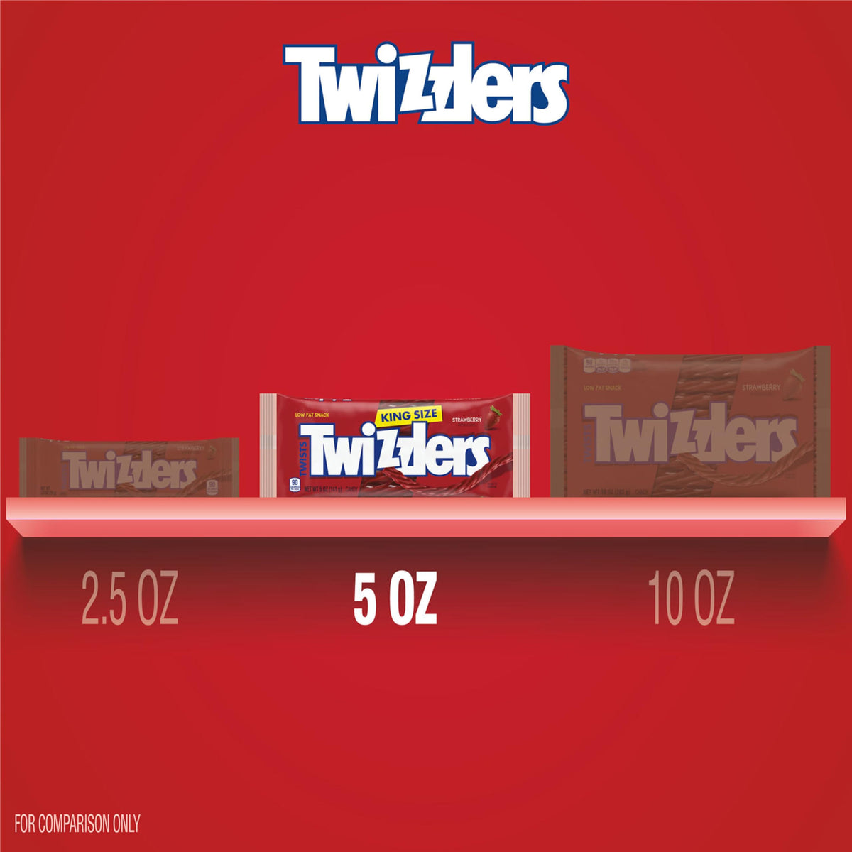 TWIZZLERS Twists Strawberry Flavored King Size – 15 Pack, 5 oz Chewy Candy