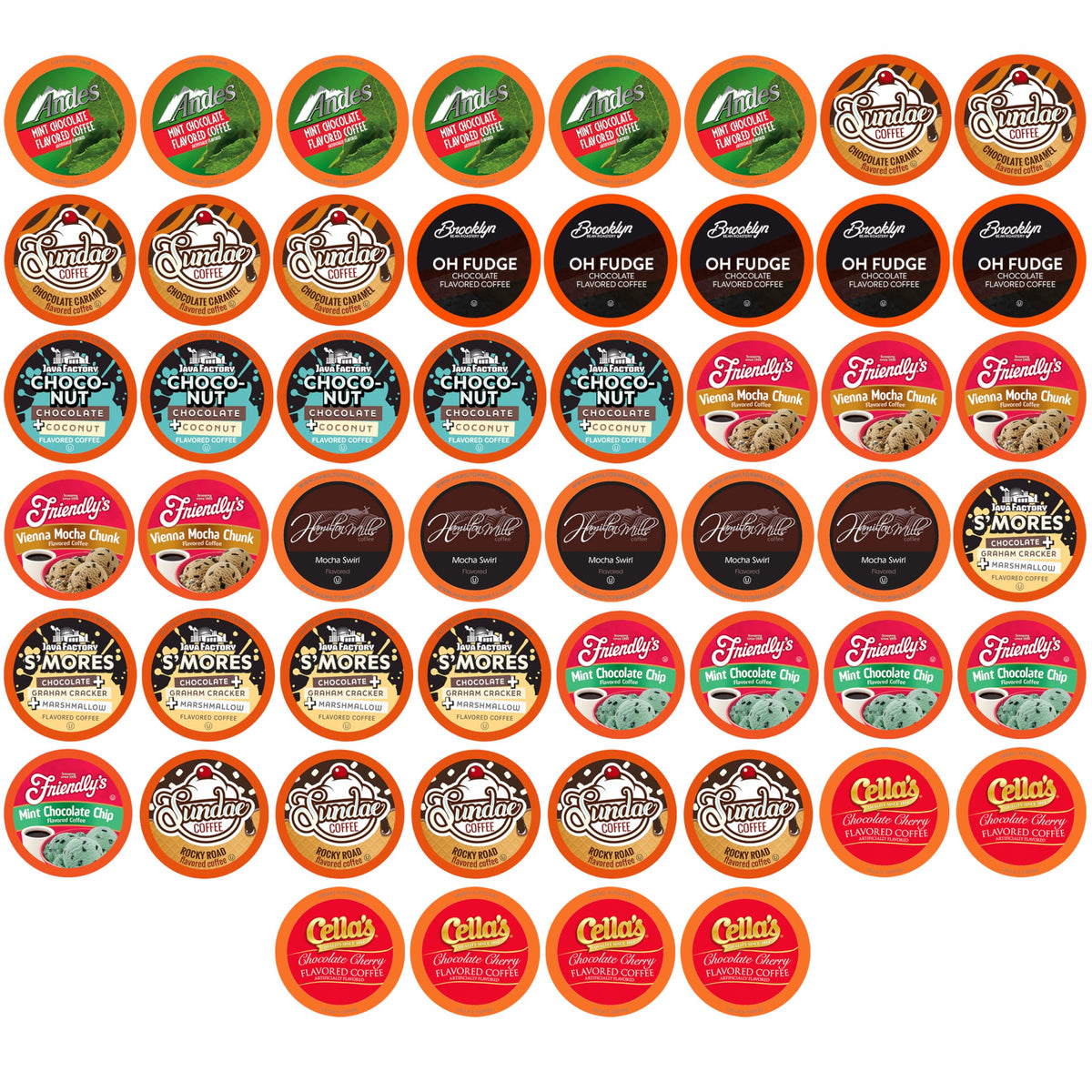 Two Rivers Coffee Chocolate Overload Sampler — 52-Count K-Cup Pods, Flavored & Non-Flavored