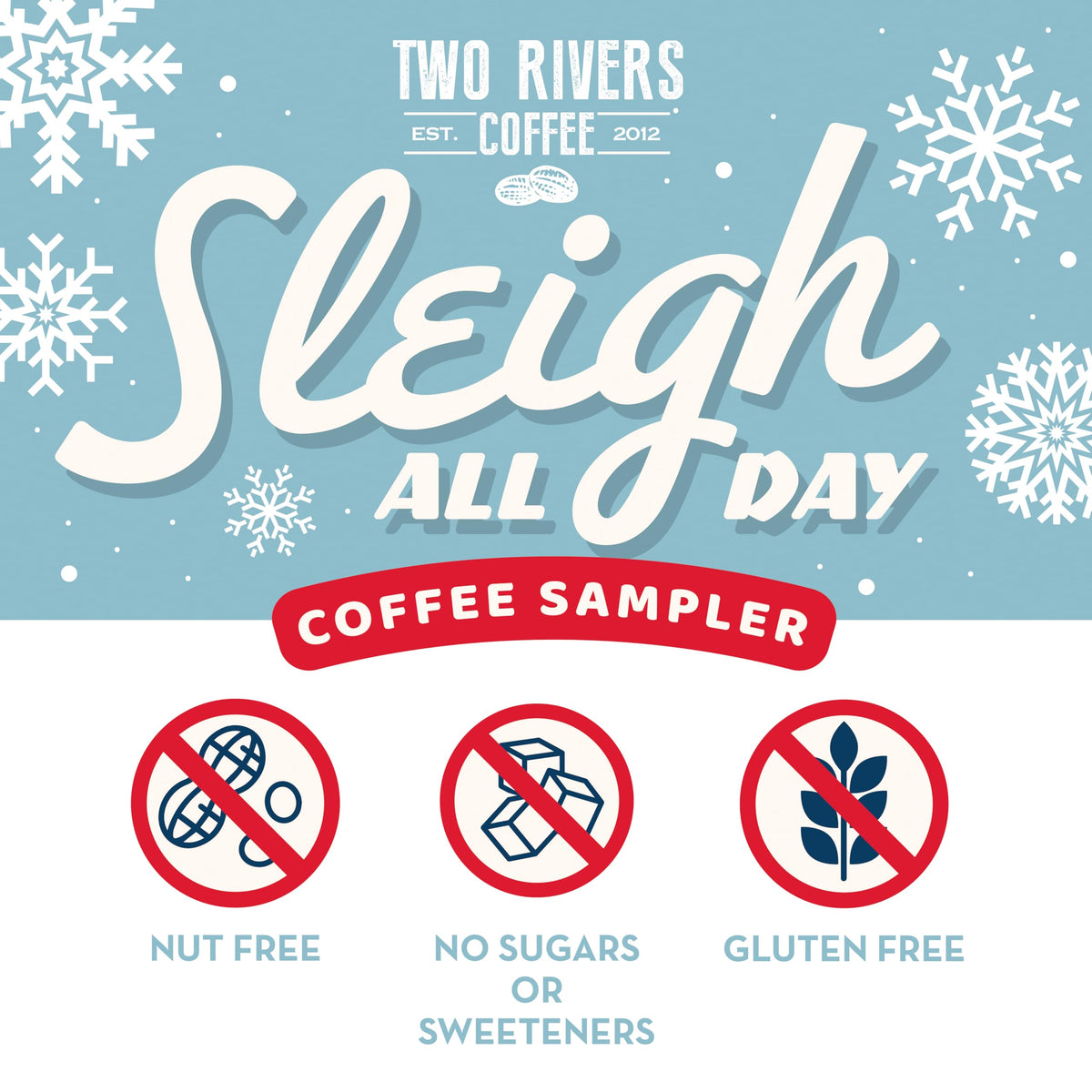 Two Rivers Coffee Sleigh All Day Holiday Coffee Pods – 40-Count Assorted K-Cups