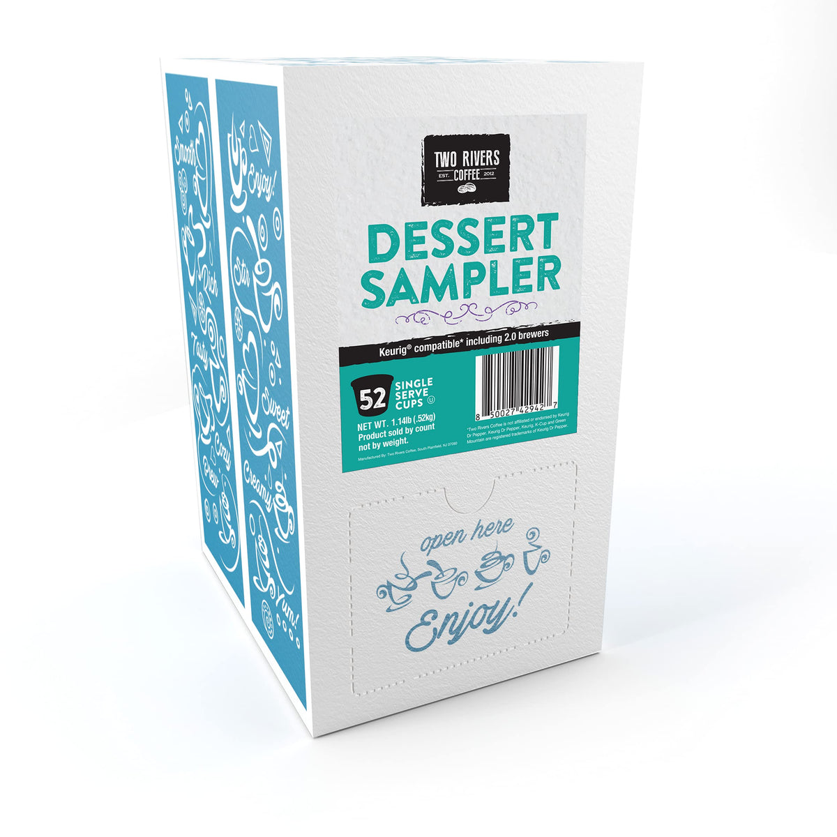 Two Rivers Coffee Dessert Coffee Pods Sampler — 52-Count Compatible with K-Cup Brewers