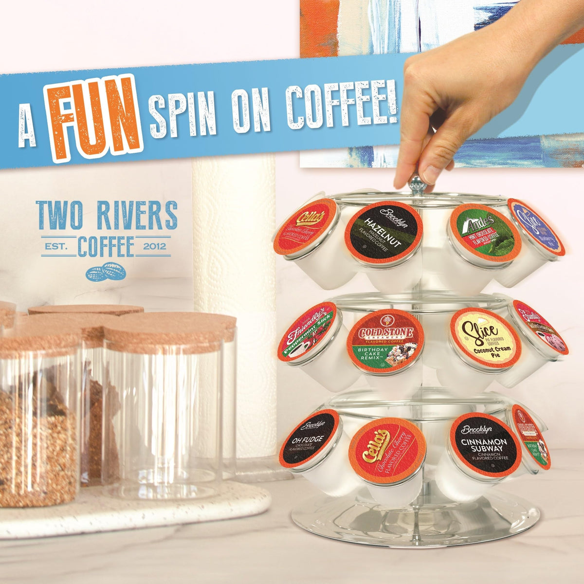 Two Rivers Coffee Flavored Pods — 40-Count Variety Pack for Keurig K-Cup Brewers