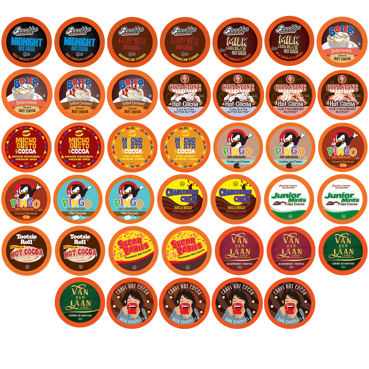 Two Rivers Coffee Hot Chocolate Pods Sampler – 40 Count, Keurig 2.0 Compatible