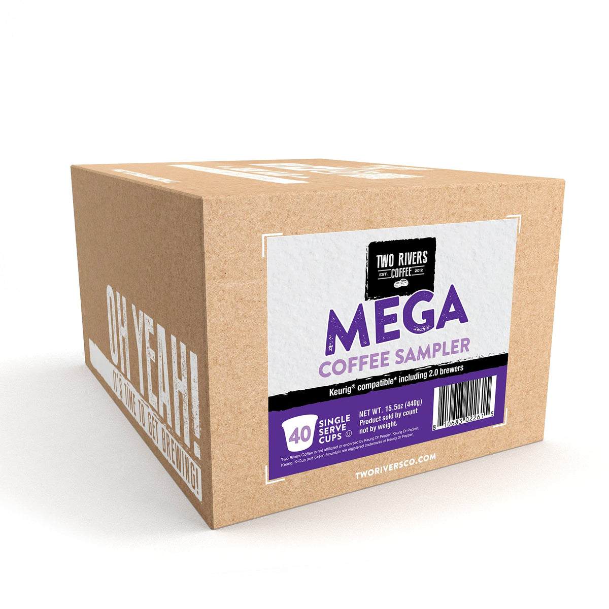 Two Rivers Coffee Mega Coffee Lovers Pods – 40-Count K-Cup Compatible Sampler