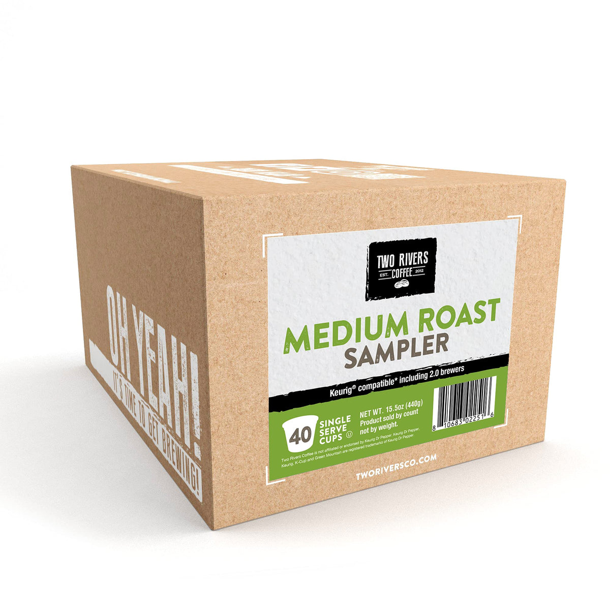 Two Rivers Coffee Medium Roast Pods – K-Cup Compatible Sampler, 40 Count