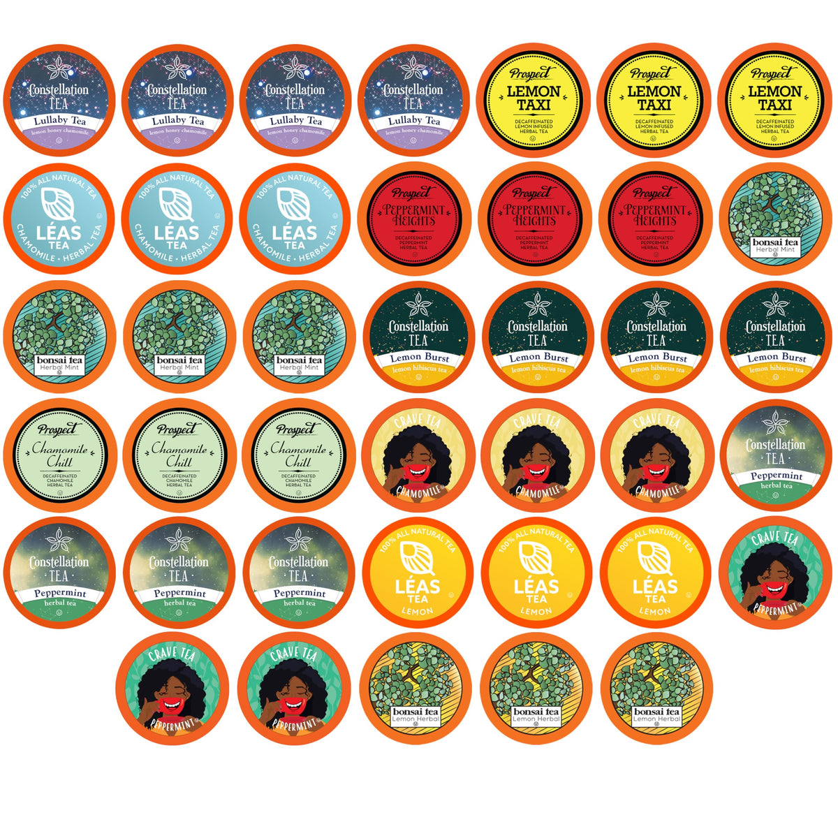 Two Rivers Assorted Herbal Tea Pods Sampler for Keurig K-Cup Brewers — 40 Count