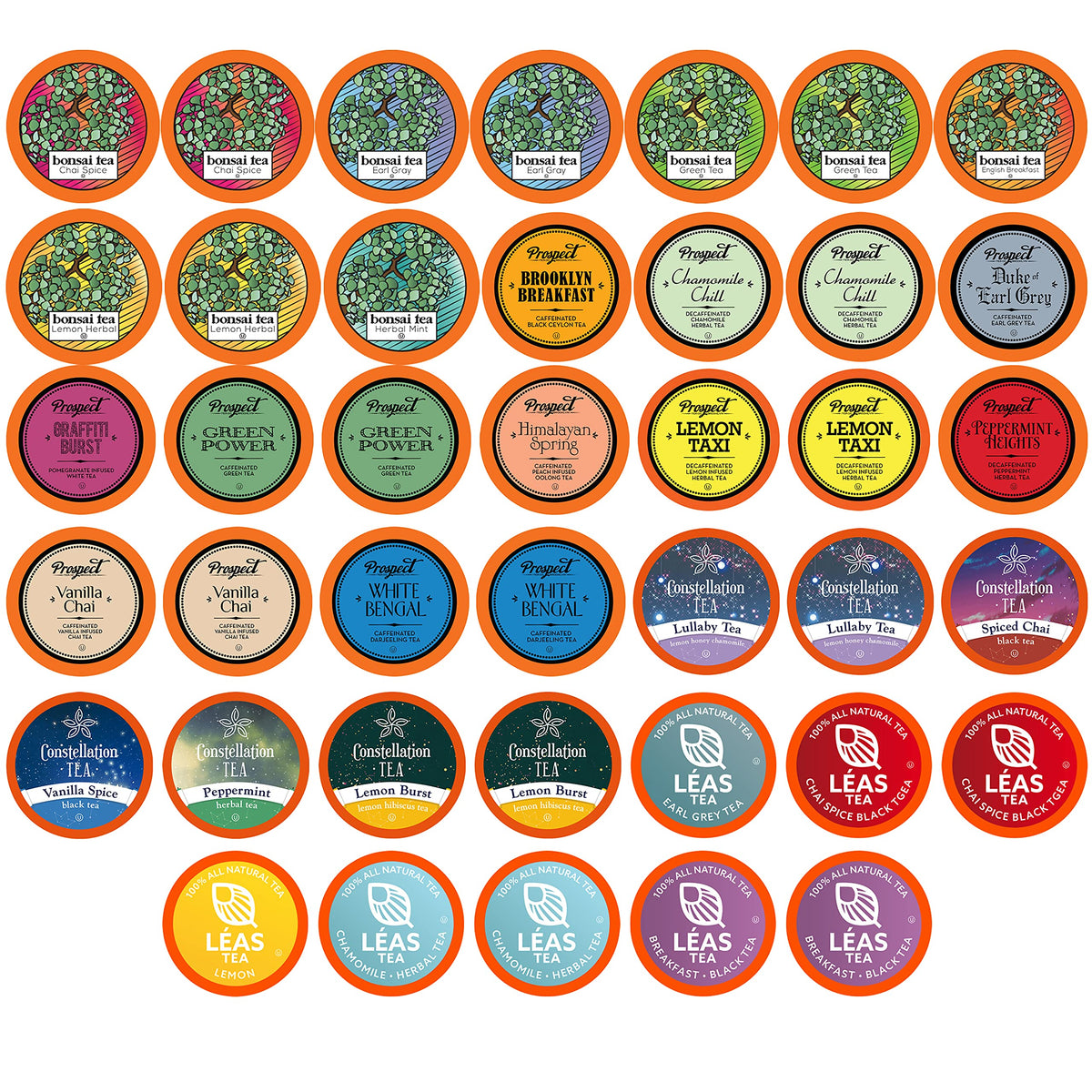 Two Rivers Assorted Tea Sampler Variety Pack for Keurig K-Cup Brewers | 40 Count