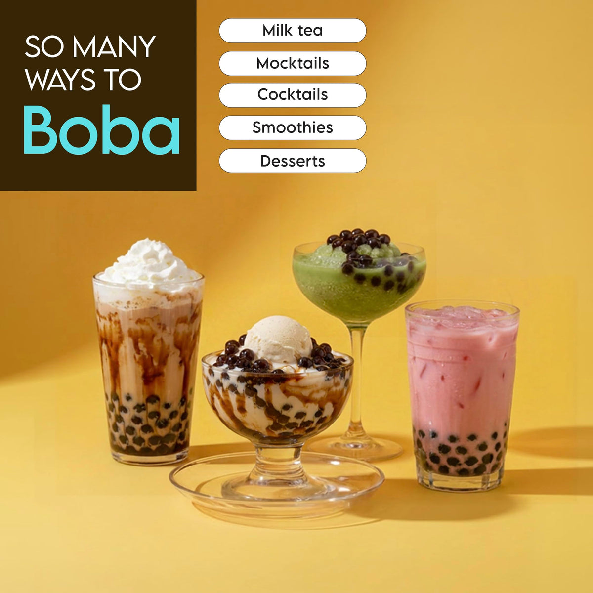 Twrl M!lk Tea Brown Sugar Boba Toppings – Cafe-Style Tapioca Pearls, Gluten-Free & Vegan (12 Servings)