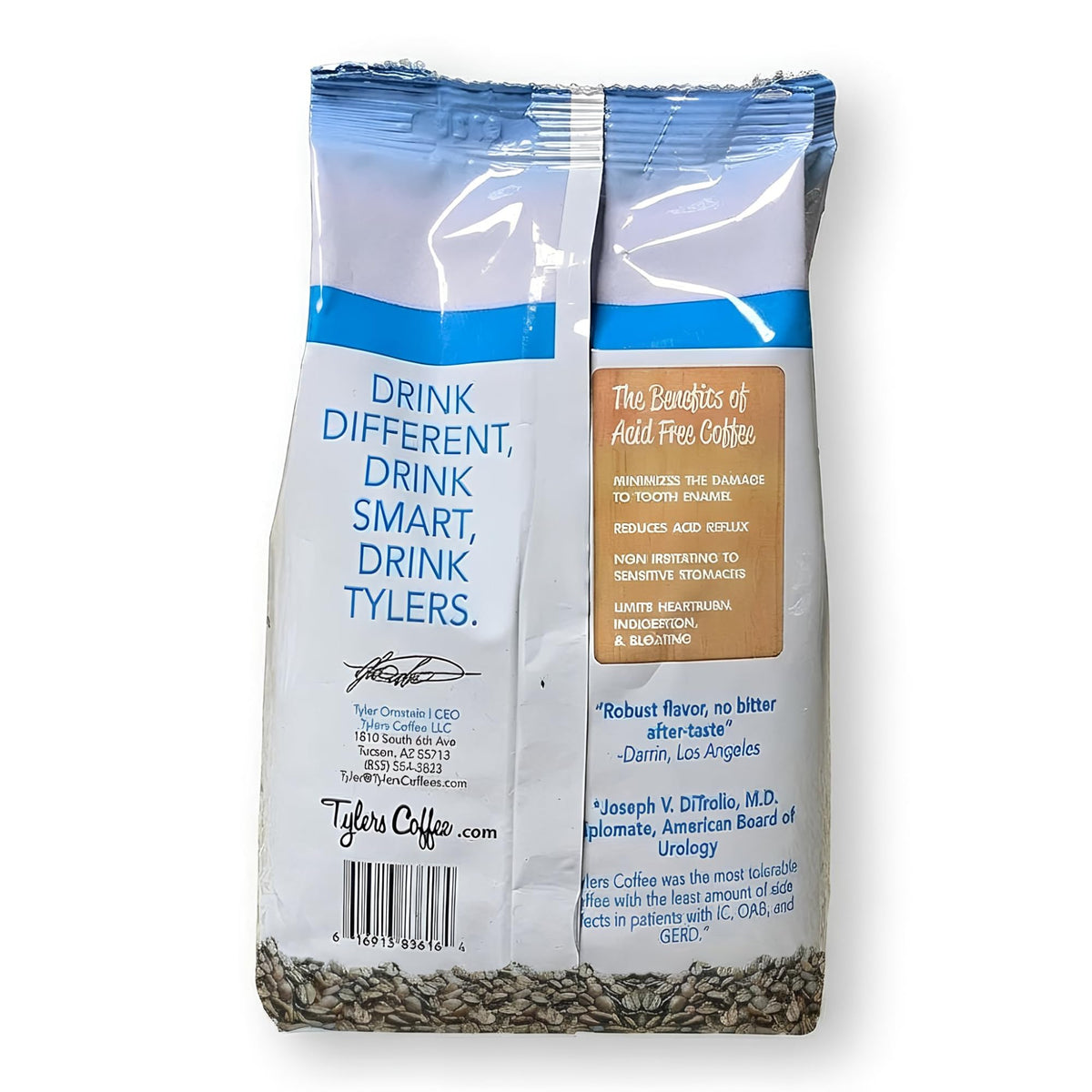 Tyler's Coffee Organic Whole Bean - 100% Arabica Medium Roast, Single Origin, 12 oz