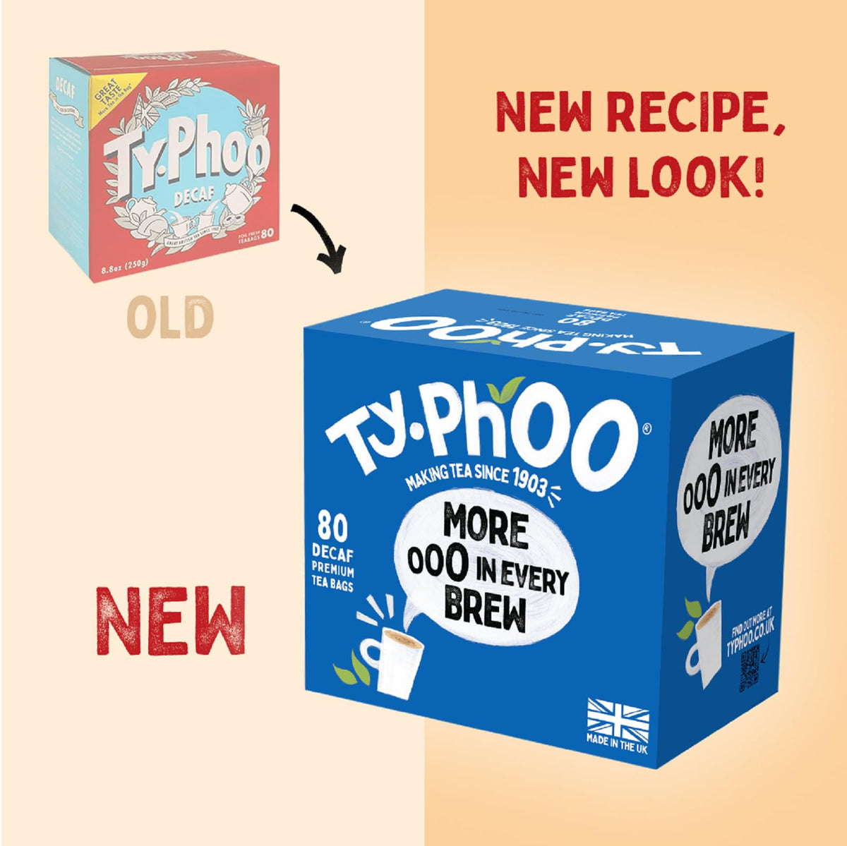 TY.PHOO Typhoo Decaf – More In Every Brew | 3x80 Premium Teabags