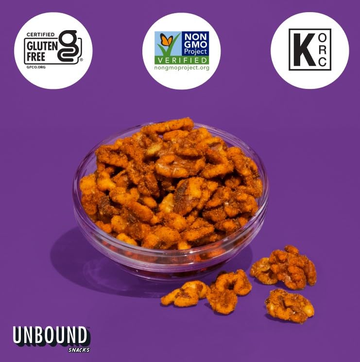 Unbound Snacks Toasted Churro Walnuts – 4 oz Pack of 4 | Gluten Free, Vegan, 4g Protein